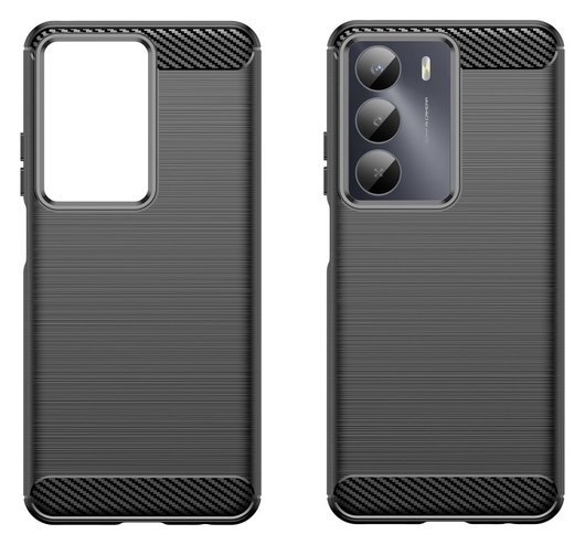 Realme 14X Hoesje Geborsteld TPU Flexibele Back Cover Zwart afbeelding 2