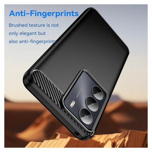 Realme 14X Hoesje Geborsteld TPU Flexibele Back Cover Zwart afbeelding 4