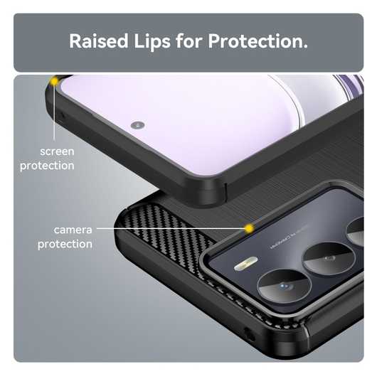 Realme 14X Hoesje Geborsteld TPU Flexibele Back Cover Zwart afbeelding 7