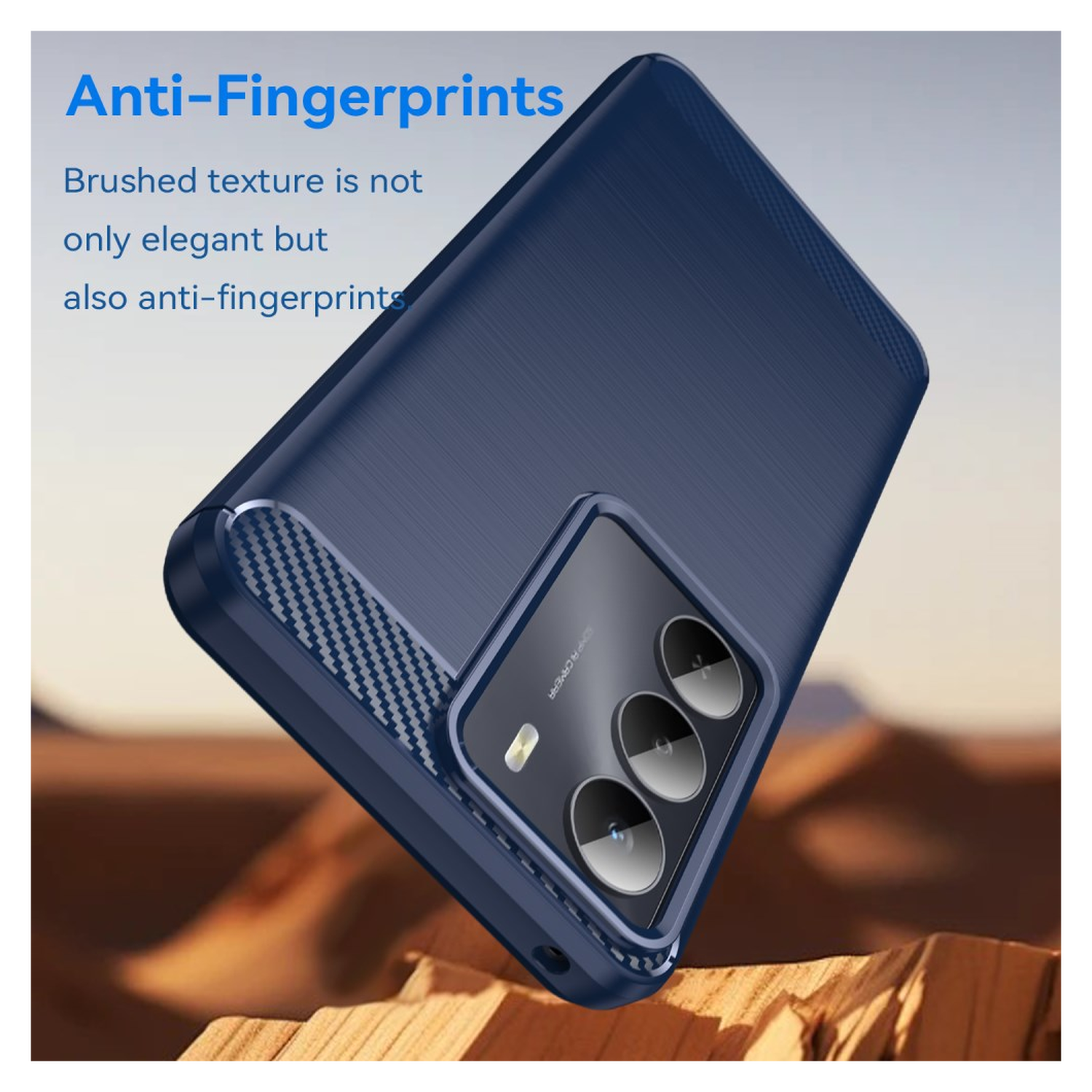 Realme 14X Hoesje Geborsteld TPU Flexibele Back Cover Blauw afbeelding 4