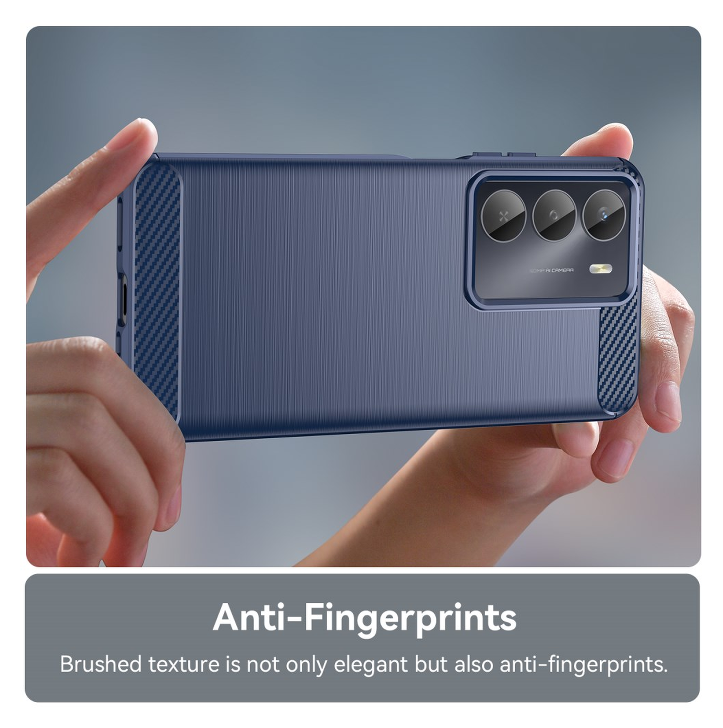 Realme 14X Hoesje Geborsteld TPU Flexibele Back Cover Blauw afbeelding 6