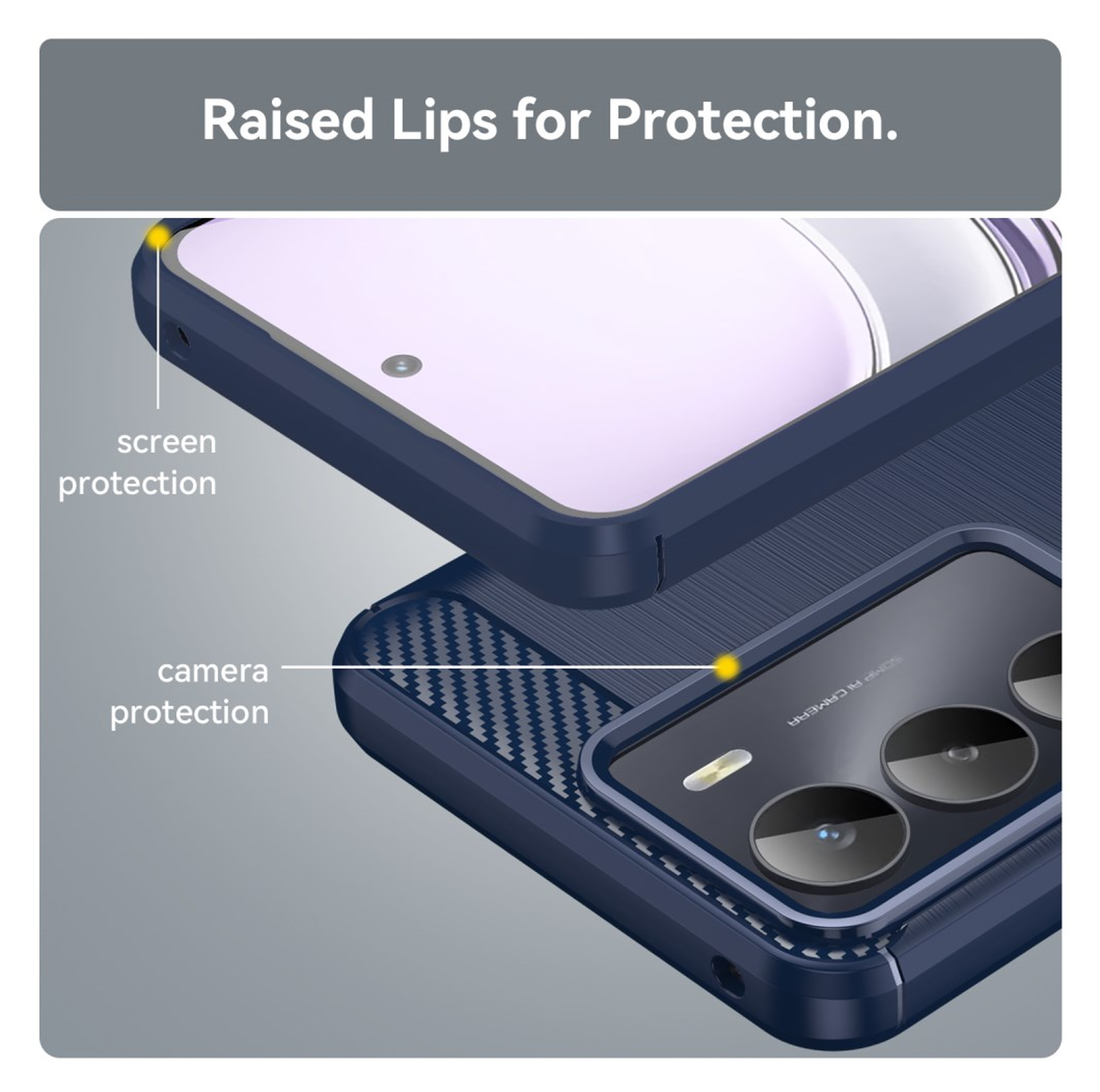 Realme 14X Hoesje Geborsteld TPU Flexibele Back Cover Blauw afbeelding 7