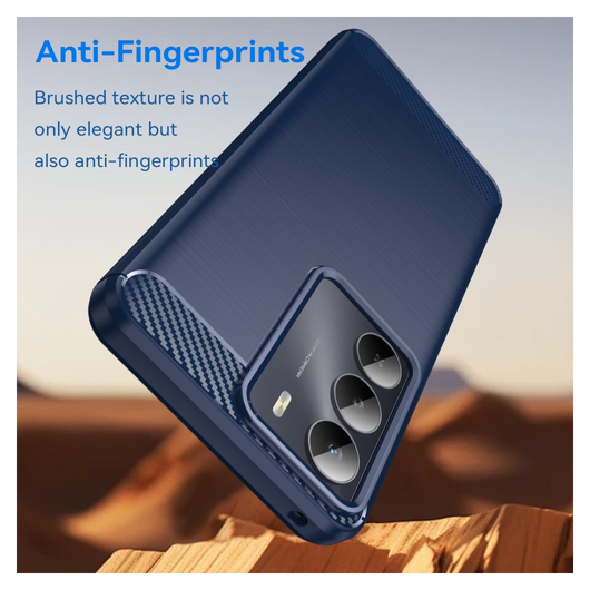 Realme 14X Hoesje Geborsteld TPU Flexibele Back Cover Blauw afbeelding 4