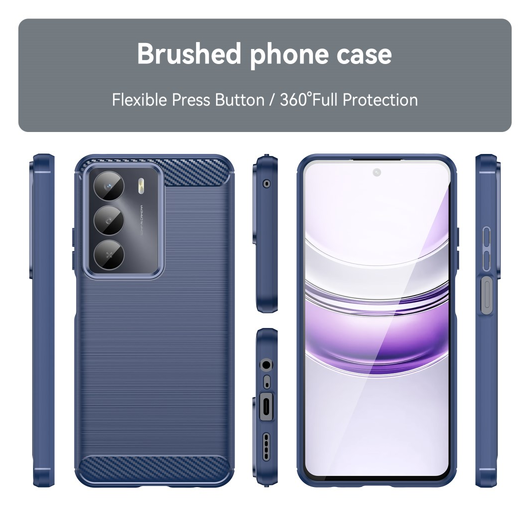 Realme 14X Hoesje Geborsteld TPU Flexibele Back Cover Blauw afbeelding 8