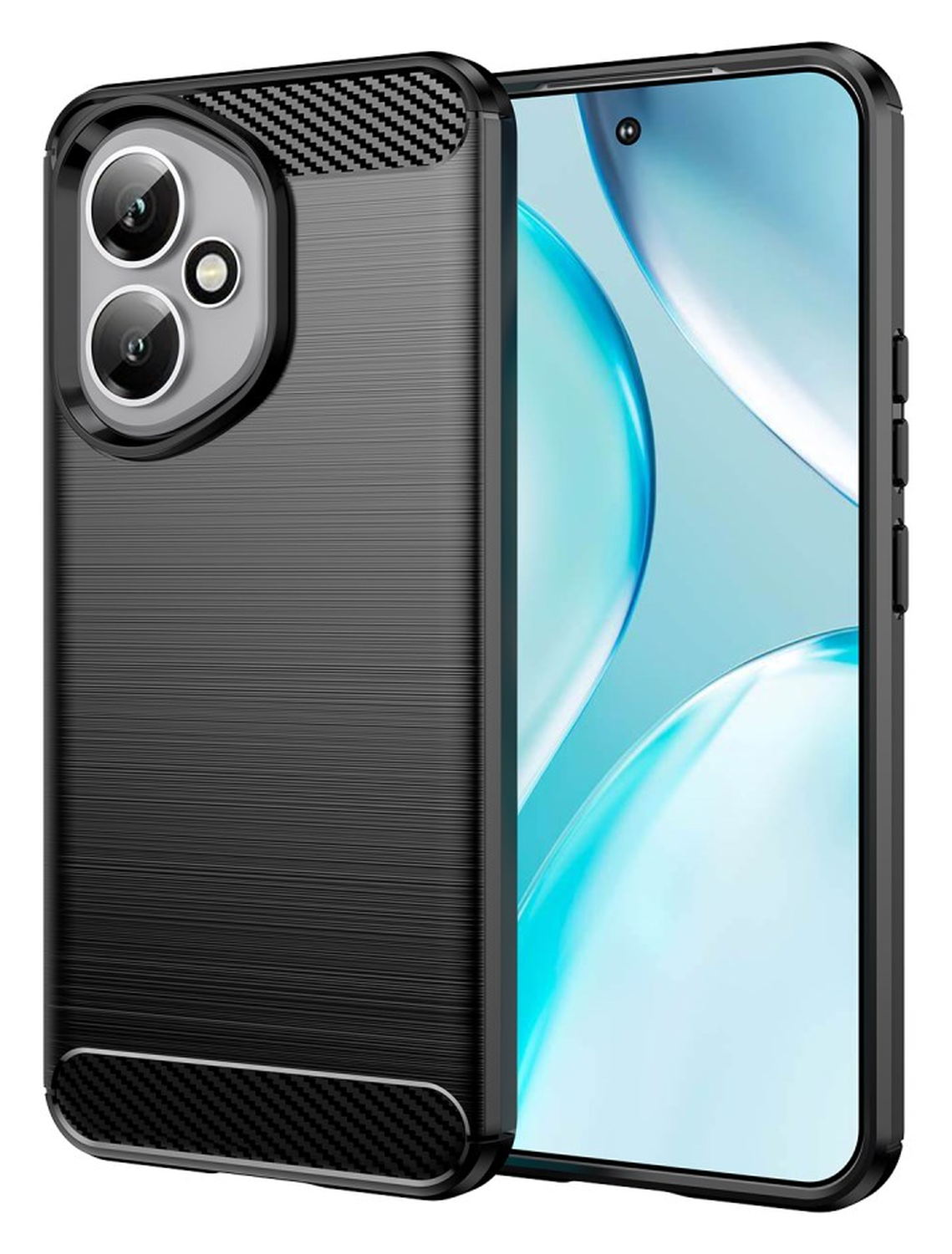 Honor 400 Hoesje Geborsteld TPU Flexibele Back Cover Zwart afbeelding 1
