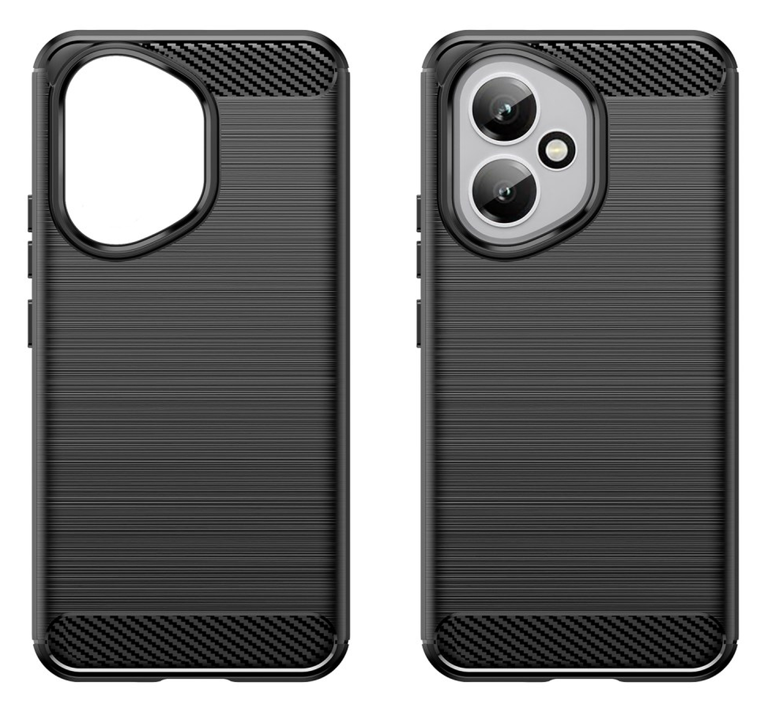 Honor 400 Hoesje Geborsteld TPU Flexibele Back Cover Zwart afbeelding 2