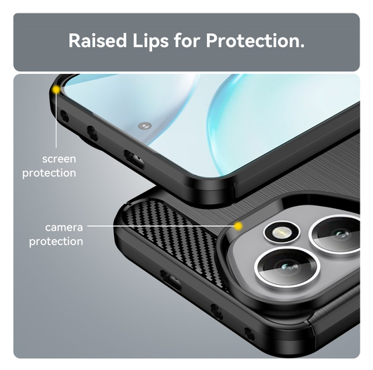 Honor 400 Hoesje Geborsteld TPU Flexibele Back Cover Zwart afbeelding 6