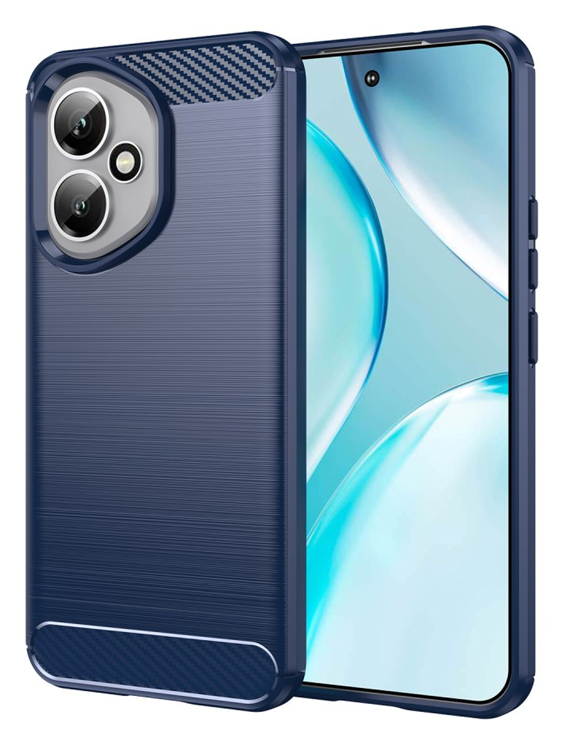 Honor 400 Hoesje Geborsteld TPU Flexibele Back Cover Blauw afbeelding 1