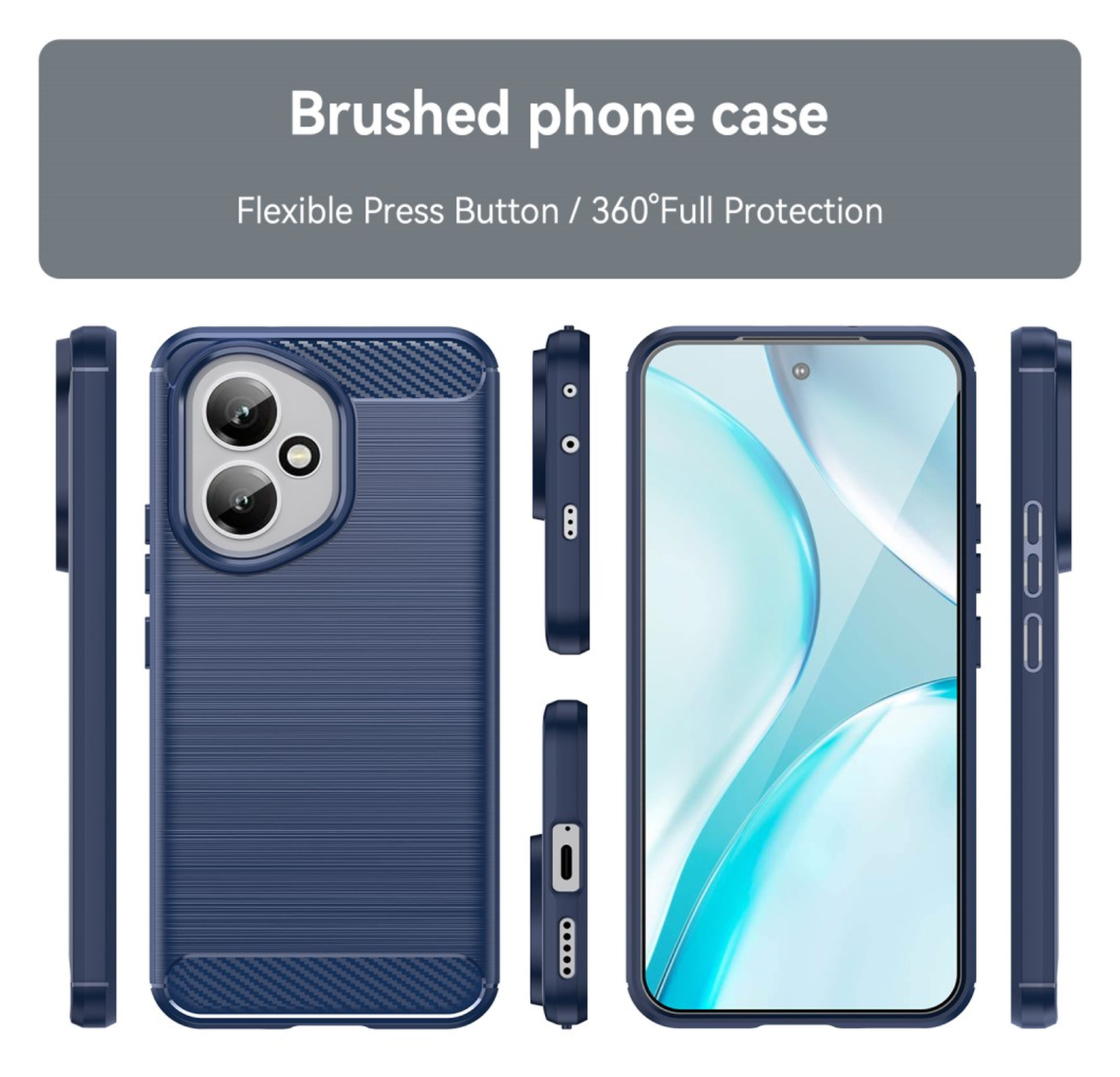 Honor 400 Hoesje Geborsteld TPU Flexibele Back Cover Blauw afbeelding 8