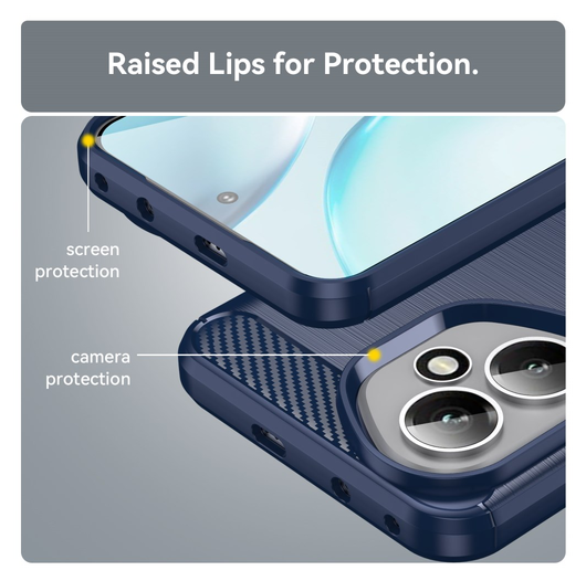 Honor 400 Hoesje Geborsteld TPU Flexibele Back Cover Blauw afbeelding 6