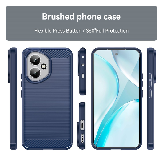 Honor 400 Hoesje Geborsteld TPU Flexibele Back Cover Blauw afbeelding 8