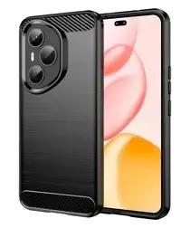 Honor 400 Pro Hoesje Geborsteld TPU Flexibele Back Cover Zwart afbeelding