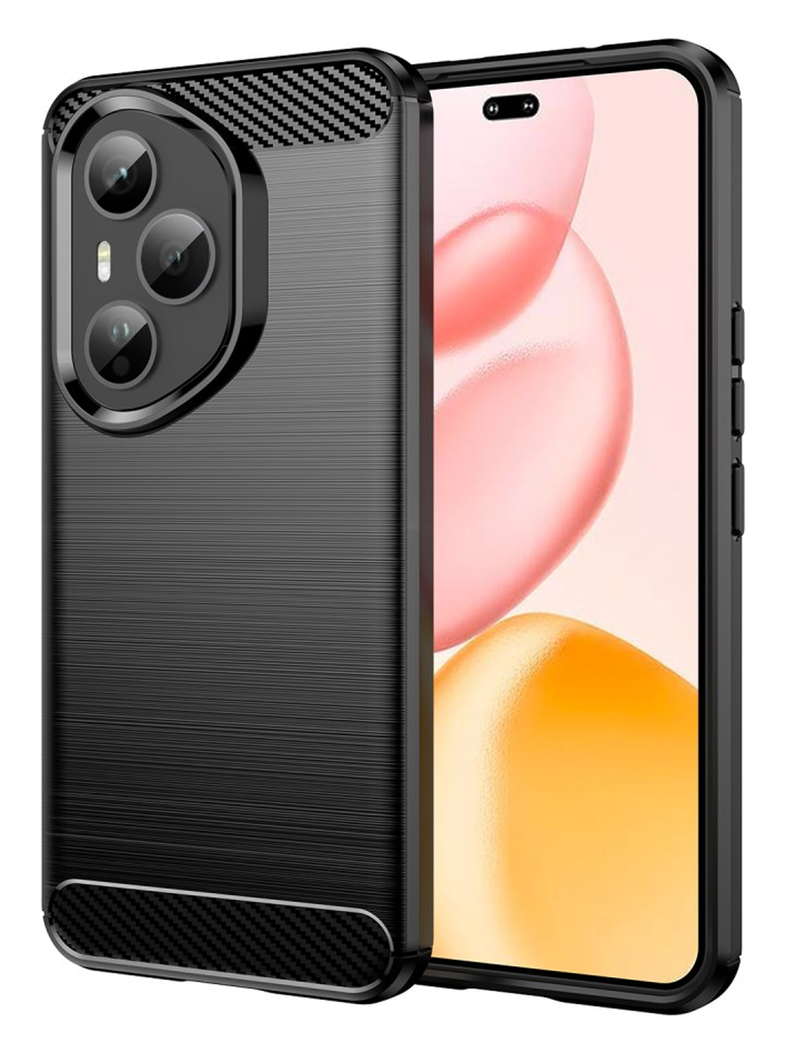 Honor 400 Pro Hoesje Geborsteld TPU Flexibele Back Cover Zwart afbeelding 1