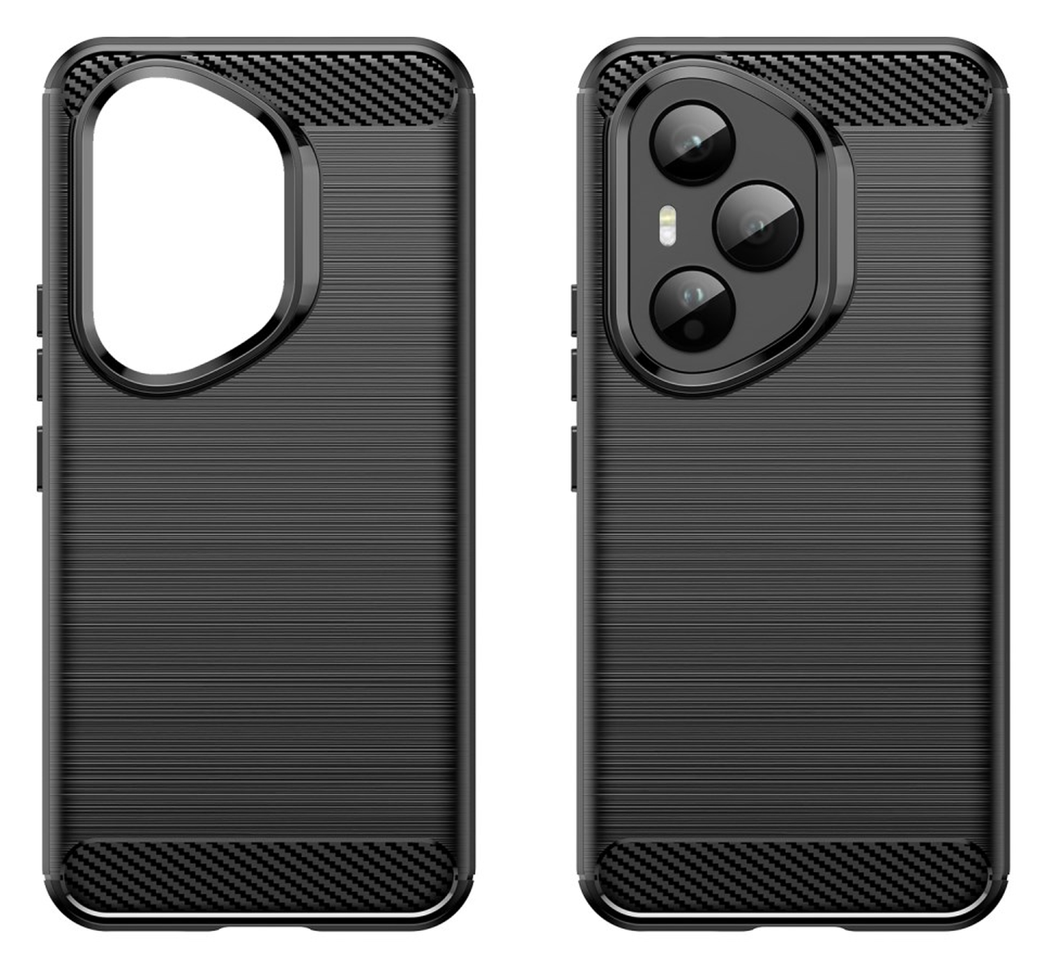 Honor 400 Pro Hoesje Geborsteld TPU Flexibele Back Cover Zwart afbeelding 2