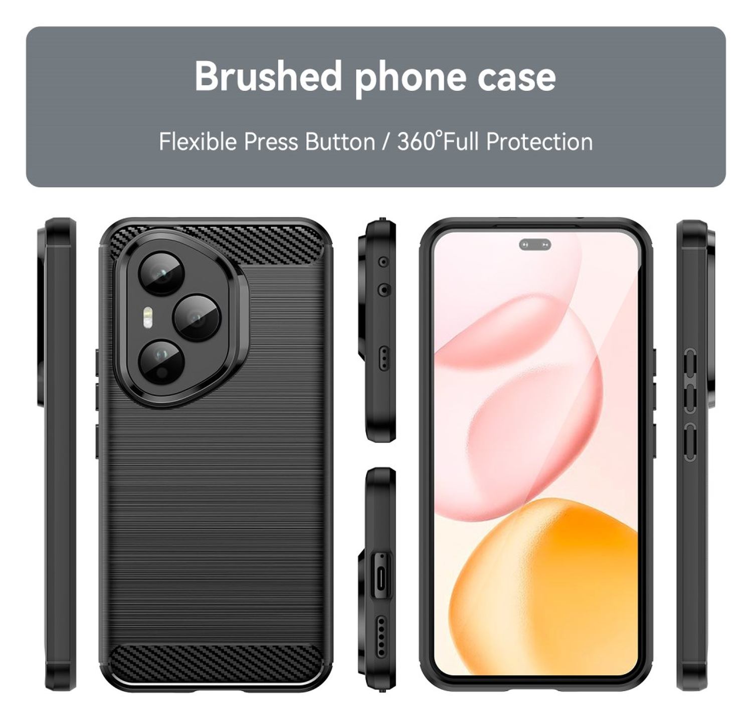 Honor 400 Pro Hoesje Geborsteld TPU Flexibele Back Cover Zwart afbeelding 8