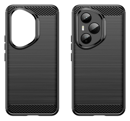 Honor 400 Pro Hoesje Geborsteld TPU Flexibele Back Cover Zwart afbeelding 2