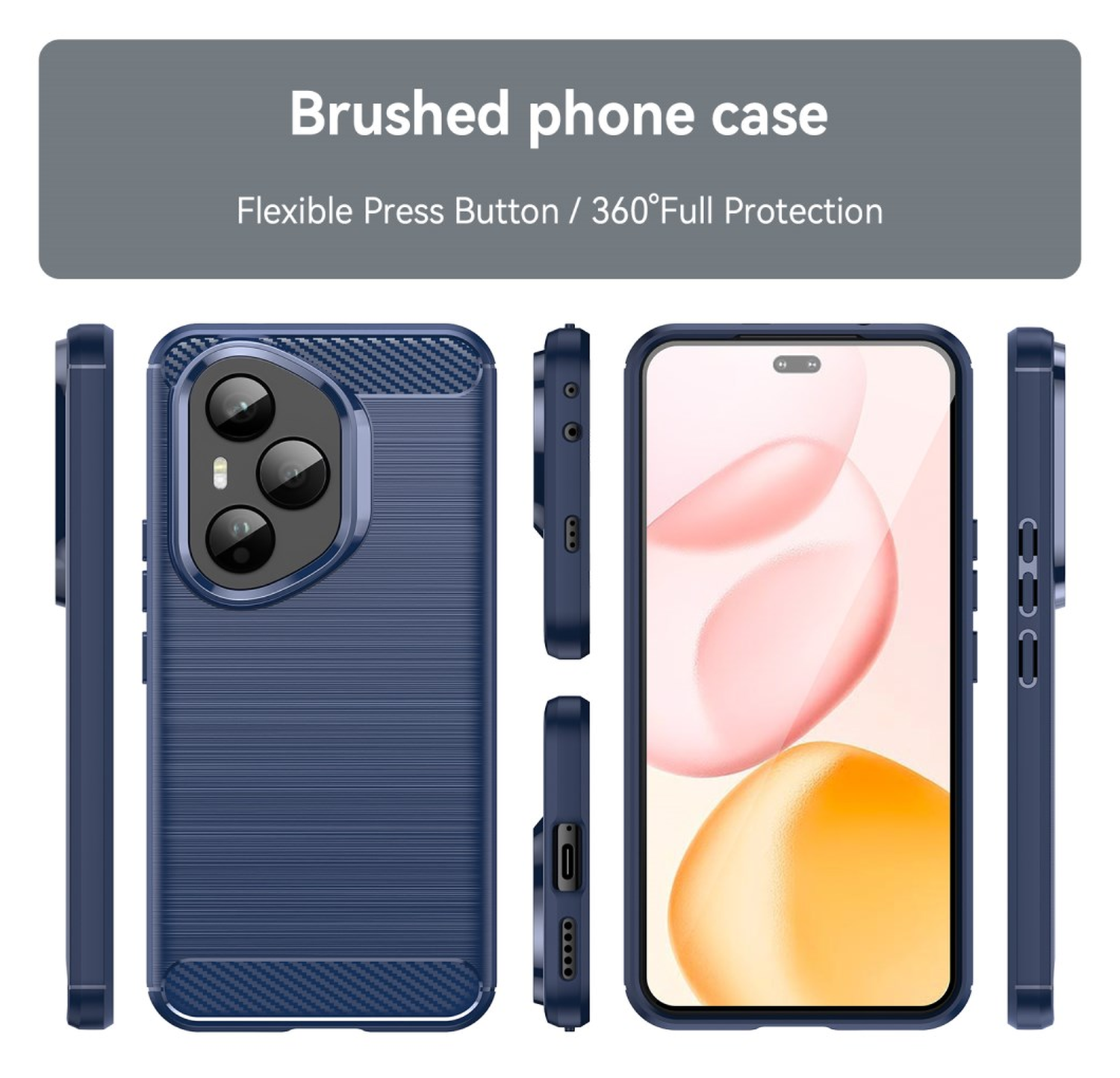 Honor 400 Pro Hoesje Geborsteld TPU Flexibele Back Cover Blauw afbeelding 8