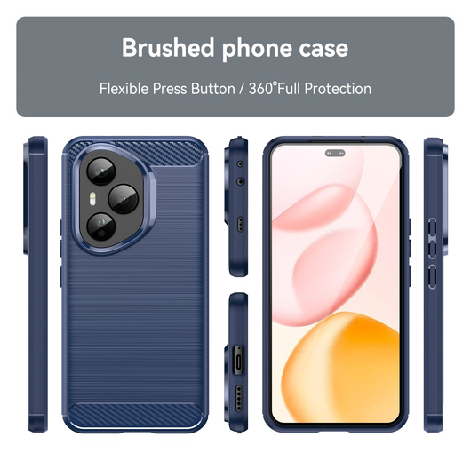 Honor 400 Pro Hoesje Geborsteld TPU Flexibele Back Cover Blauw afbeelding 8