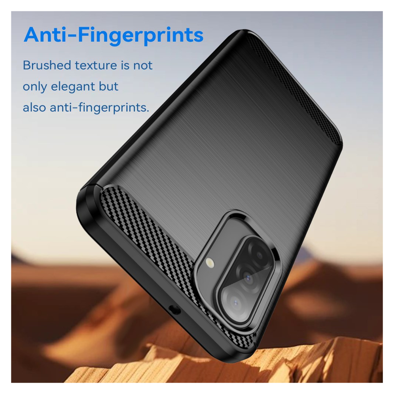 Samsung Galaxy A17 Hoesje Geborsteld TPU Flexibele Back Cover Zwart afbeelding 2