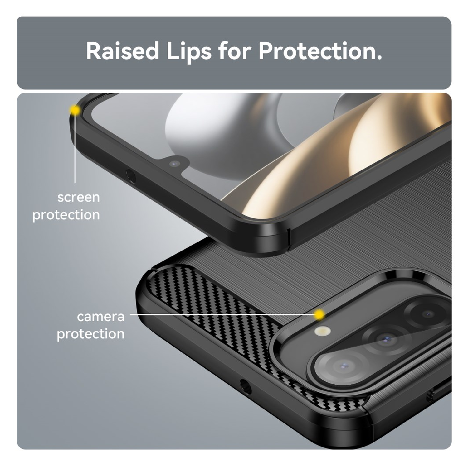 Samsung Galaxy A17 Hoesje Geborsteld TPU Flexibele Back Cover Zwart afbeelding 5