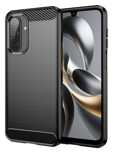 Samsung Galaxy A17 Hoesje Geborsteld TPU Flexibele Back Cover Zwart afbeelding 1