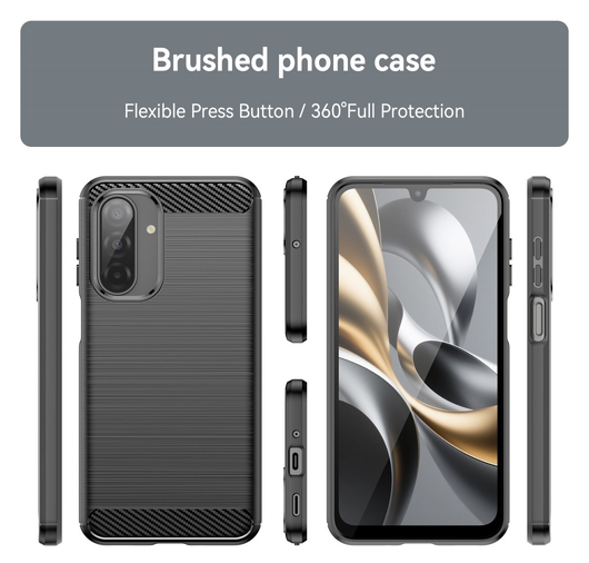Samsung Galaxy A17 Hoesje Geborsteld TPU Flexibele Back Cover Zwart afbeelding 8