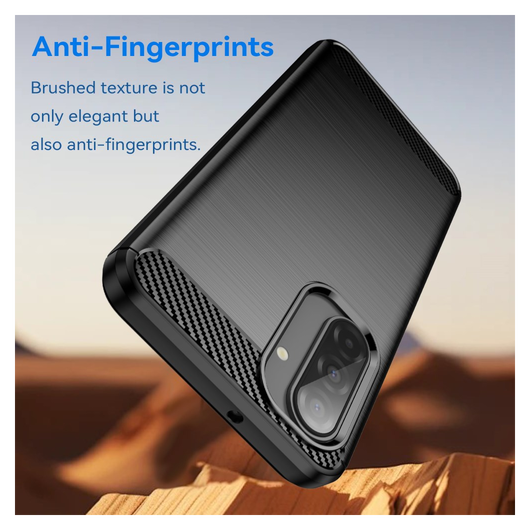 Samsung Galaxy A17 Hoesje Geborsteld TPU Flexibele Back Cover Zwart afbeelding 2