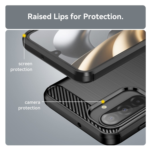 Samsung Galaxy A17 Hoesje Geborsteld TPU Flexibele Back Cover Zwart afbeelding 5