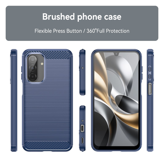 Samsung Galaxy A17 Hoesje Geborsteld TPU Flexibele Back Cover Blauw afbeelding 8