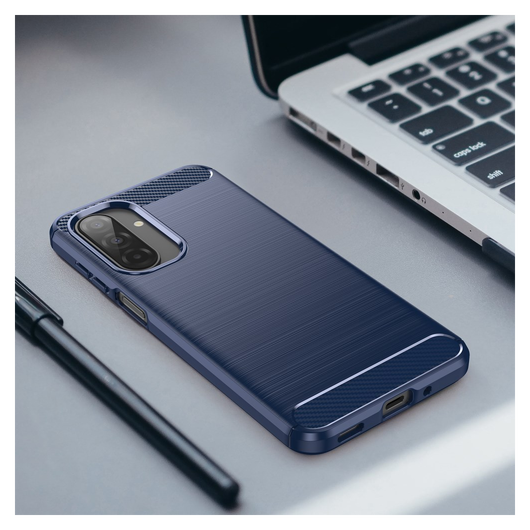 Samsung Galaxy A17 Hoesje Geborsteld TPU Flexibele Back Cover Blauw afbeelding 7