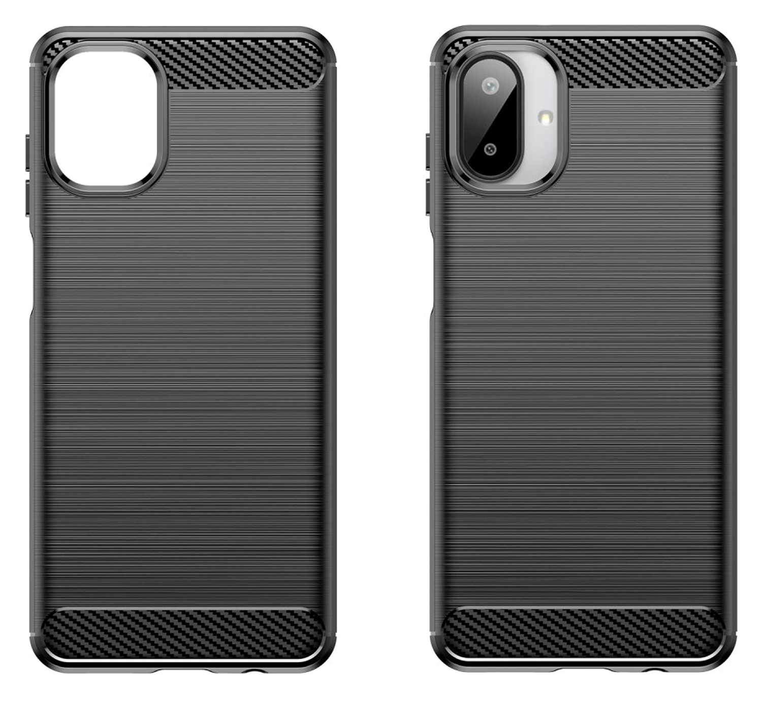 Samsung Galaxy A07 Hoesje Geborsteld TPU Flexibele Back Cover Zwart afbeelding 2
