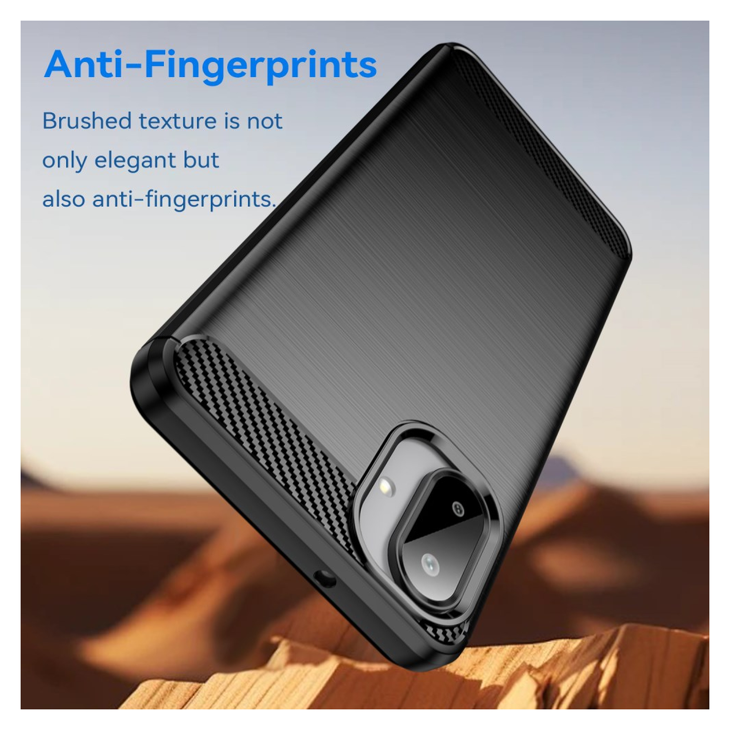 Samsung Galaxy A07 Hoesje Geborsteld TPU Flexibele Back Cover Zwart afbeelding 4