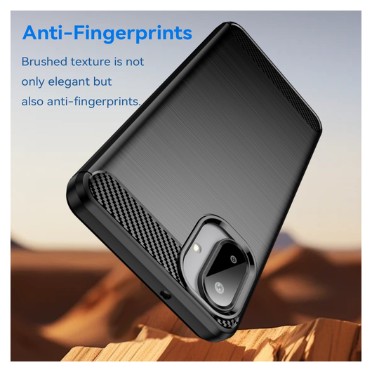 Samsung Galaxy A07 Hoesje Geborsteld TPU Flexibele Back Cover Zwart afbeelding 4