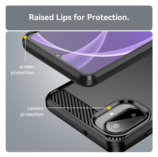 Samsung Galaxy A07 Hoesje Geborsteld TPU Flexibele Back Cover Zwart afbeelding 7