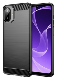 Samsung Galaxy A07 Hoesje Geborsteld TPU Flexibele Back Cover Zwart