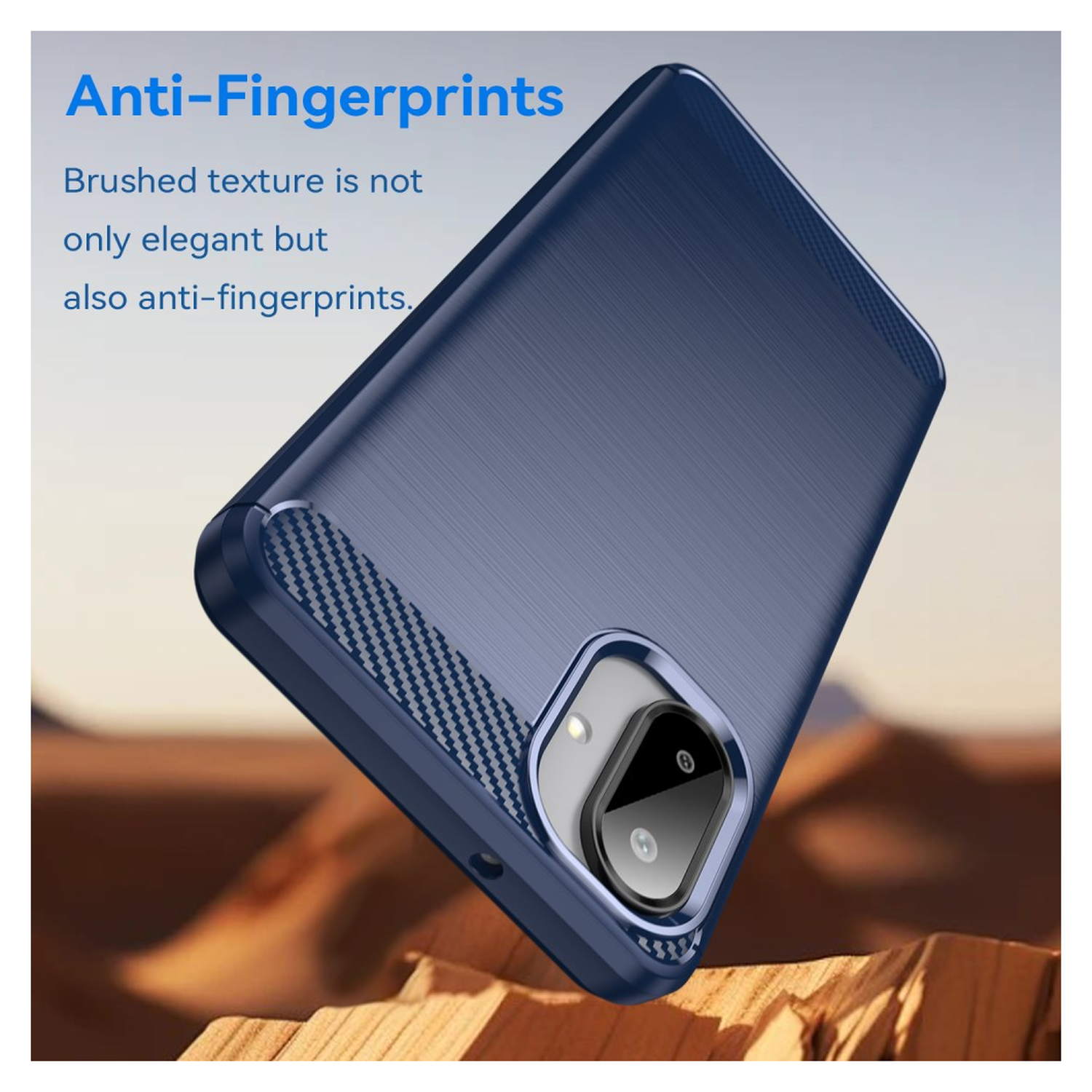 Samsung Galaxy A07 Hoesje Geborsteld TPU Flexibele Back Cover Blauw afbeelding 4