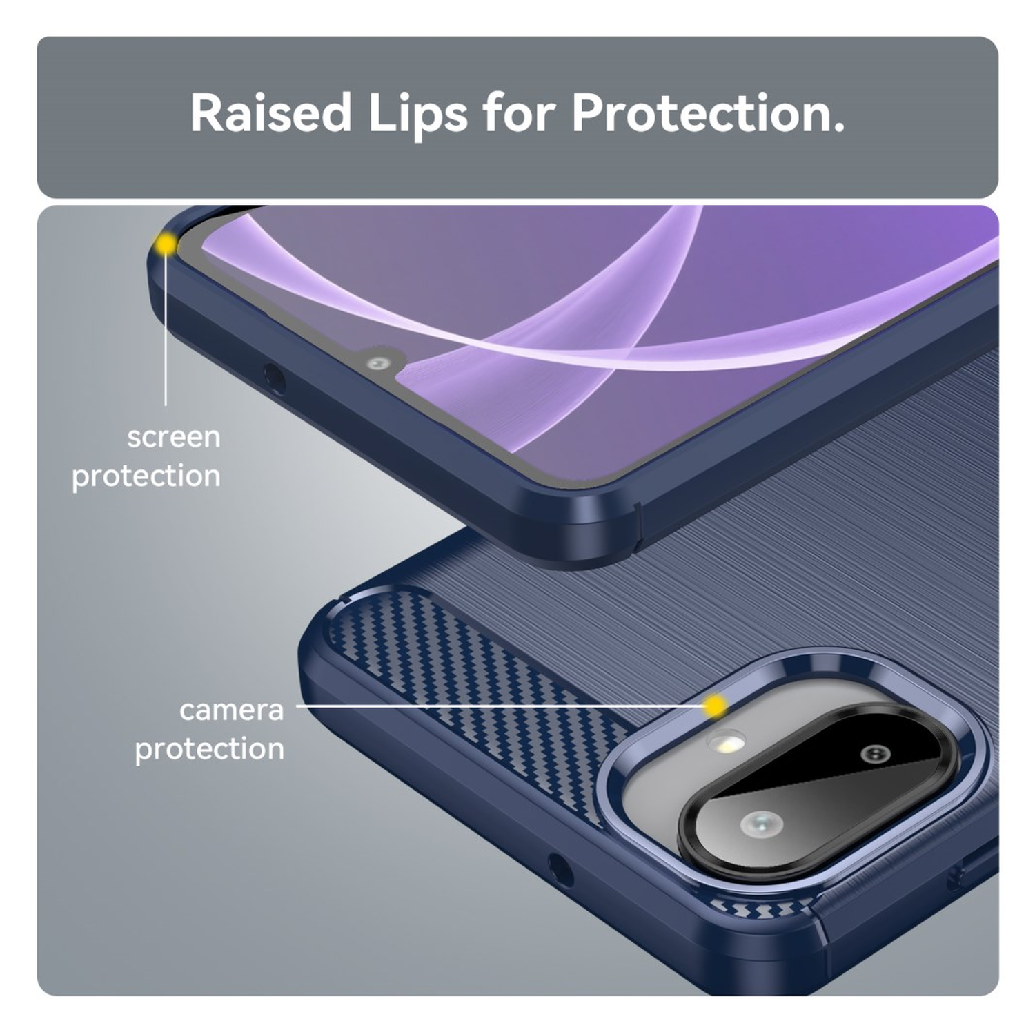 Samsung Galaxy A07 Hoesje Geborsteld TPU Flexibele Back Cover Blauw afbeelding 7