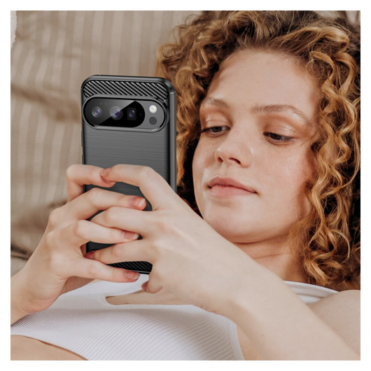 Google Pixel 10 / 10 Pro Hoesje Geborsteld TPU Flexibele Back Cover Zwart afbeelding 9