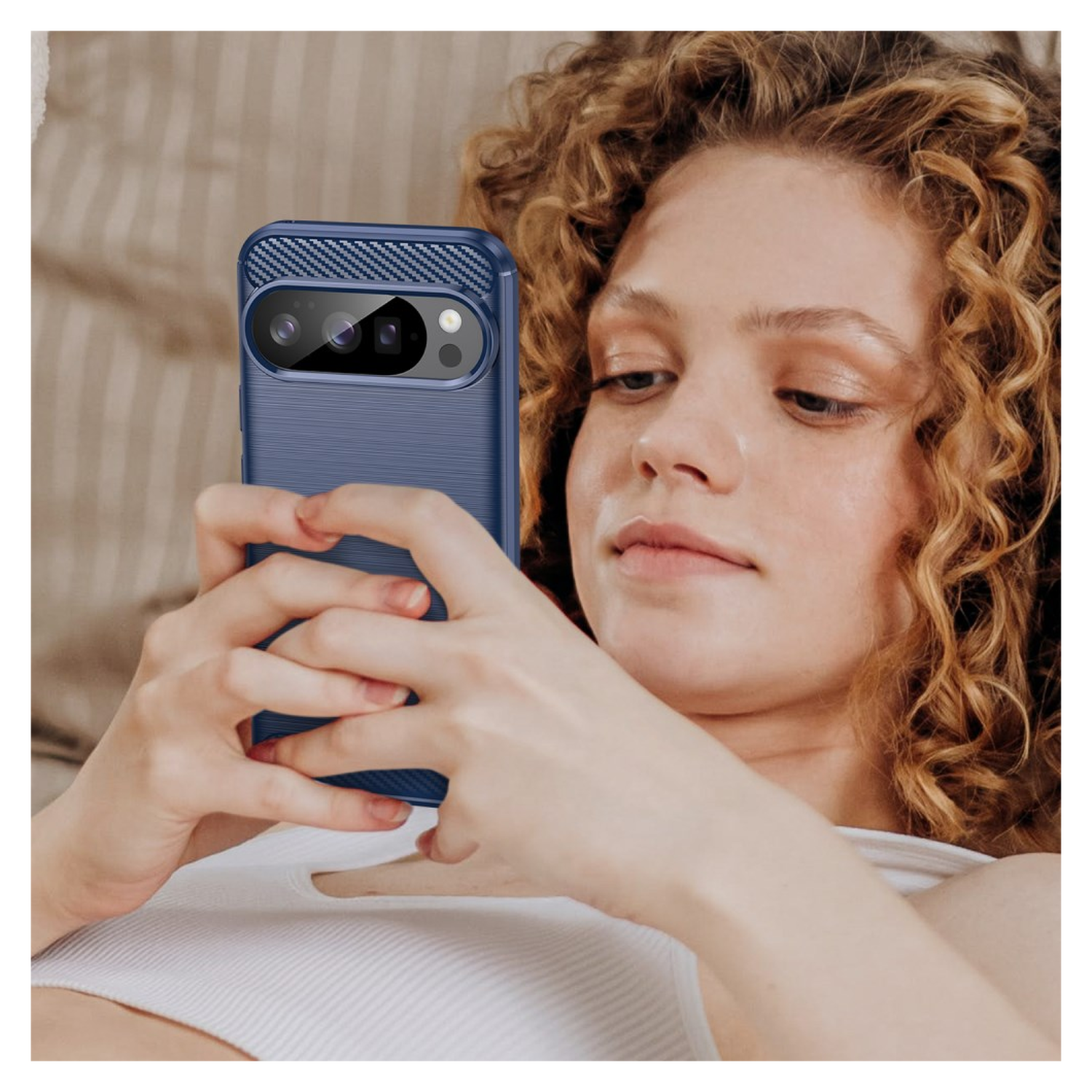 Google Pixel 10 / 10 Pro Hoesje Geborsteld TPU Flexibele Back Cover Blauw afbeelding 9