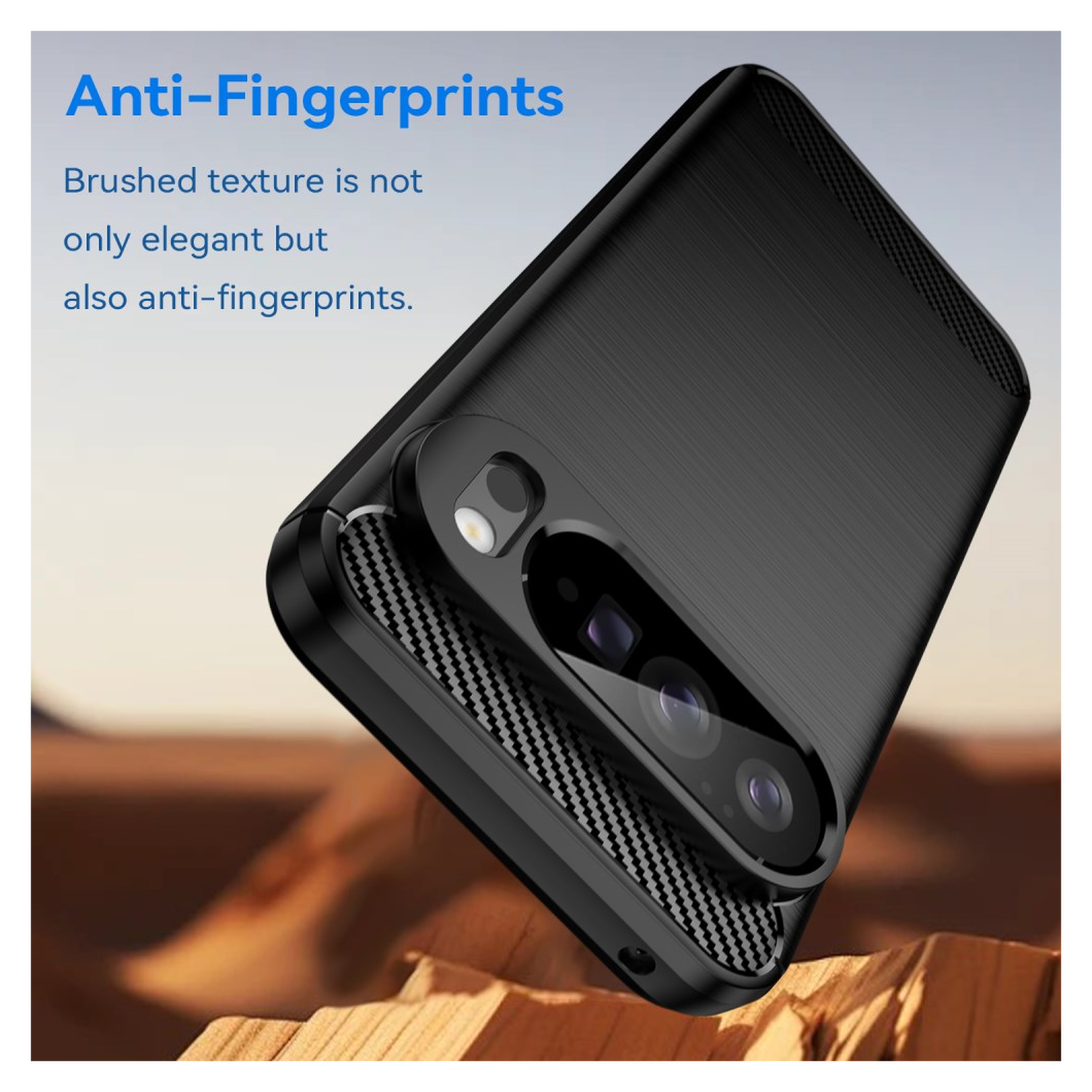 Google Pixel 10 Pro XL Hoesje Geborsteld TPU Flexibele Back Cover Zwart afbeelding 6