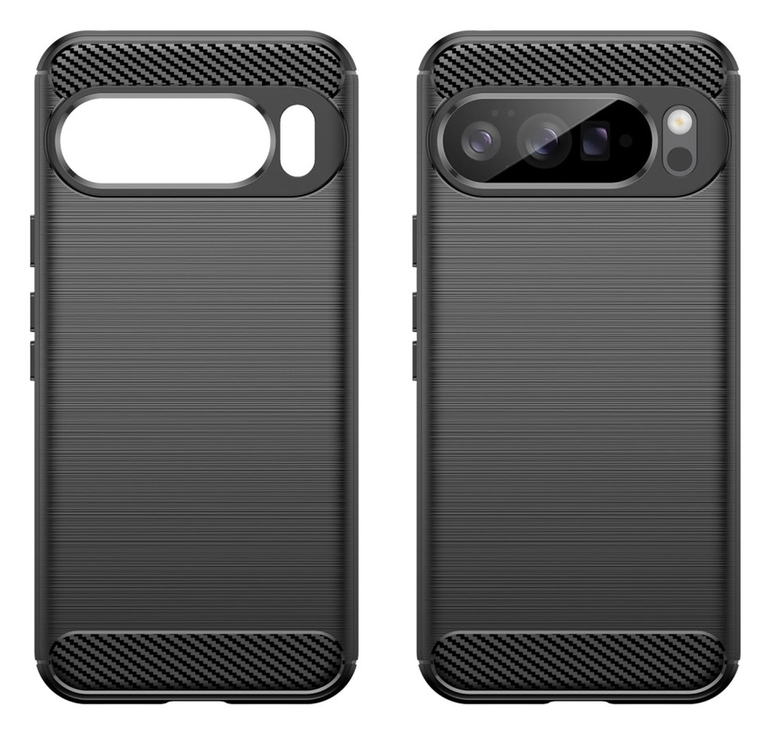 Google Pixel 10 Pro XL Hoesje Geborsteld TPU Flexibele Back Cover Zwart afbeelding 7