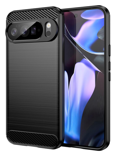 Google Pixel 10 Pro XL Hoesje Geborsteld TPU Flexibele Back Cover Zwart afbeelding 1
