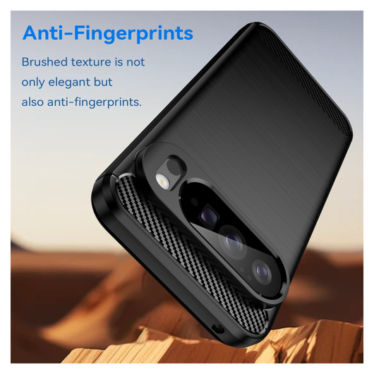 Google Pixel 10 Pro XL Hoesje Geborsteld TPU Flexibele Back Cover Zwart afbeelding 6
