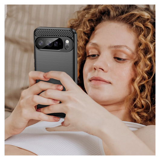 Google Pixel 10 Pro XL Hoesje Geborsteld TPU Flexibele Back Cover Zwart afbeelding 9