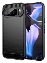 Google Pixel 10 Pro XL Hoesje Geborsteld TPU Flexibele Back Cover Zwart afbeelding