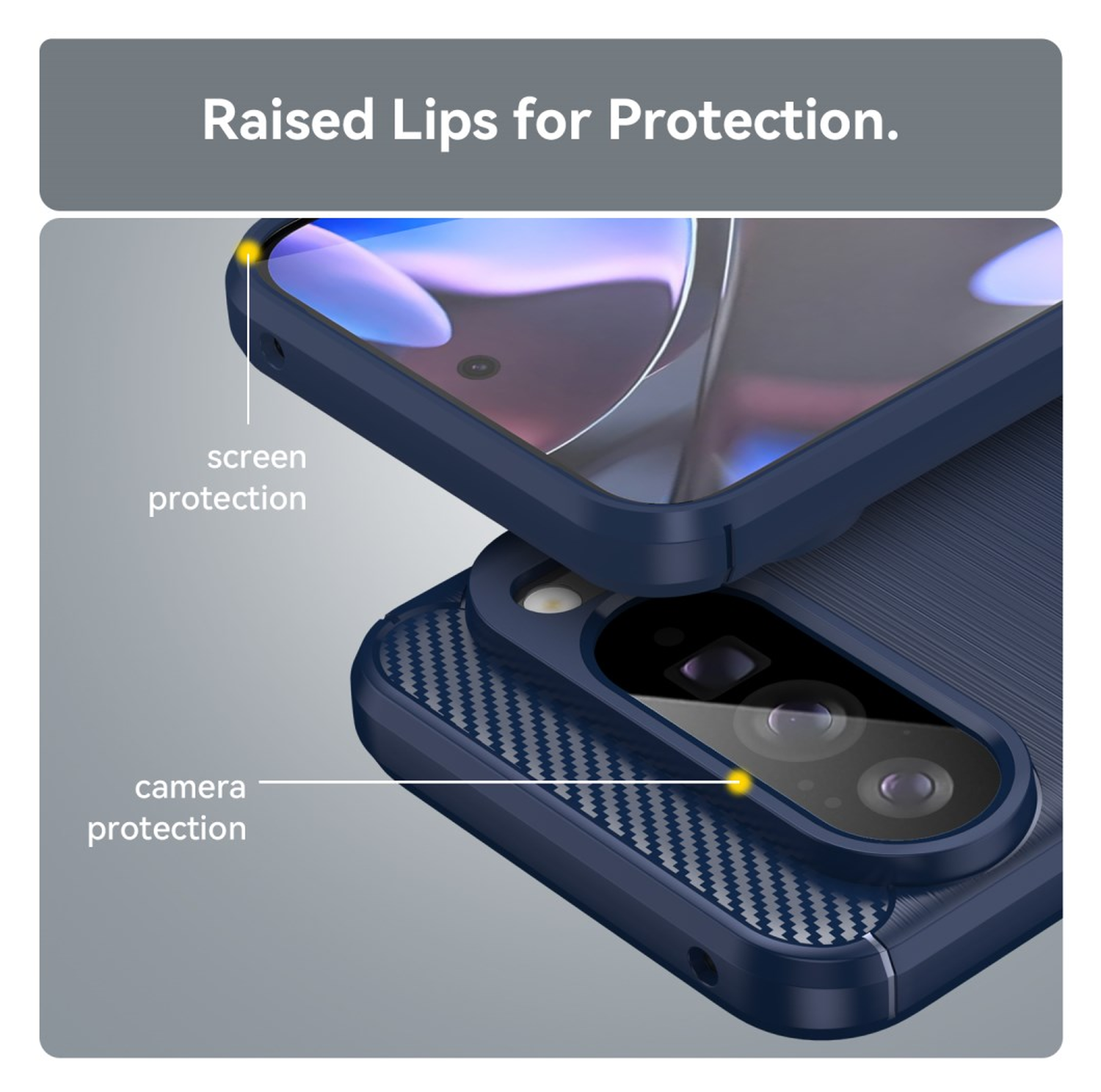 Google Pixel 10 Pro XL Hoesje Geborsteld TPU Flexibele Back Cover Blauw afbeelding 4