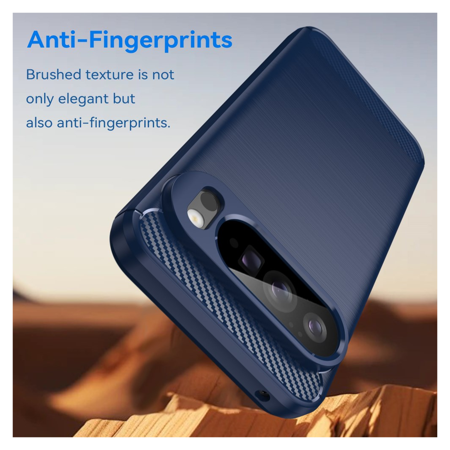 Google Pixel 10 Pro XL Hoesje Geborsteld TPU Flexibele Back Cover Blauw afbeelding 6