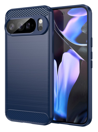 Google Pixel 10 Pro XL Hoesje Geborsteld TPU Flexibele Back Cover Blauw afbeelding 1