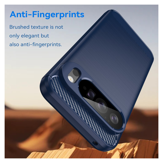 Google Pixel 10 Pro XL Hoesje Geborsteld TPU Flexibele Back Cover Blauw afbeelding 6