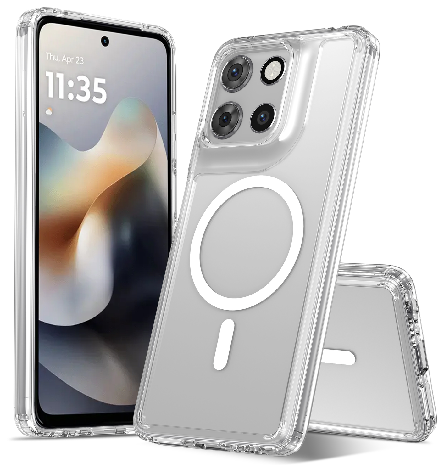 Motorola Moto G56 Hoesje Hard Back Cover met MagSafe Transparant afbeelding 1